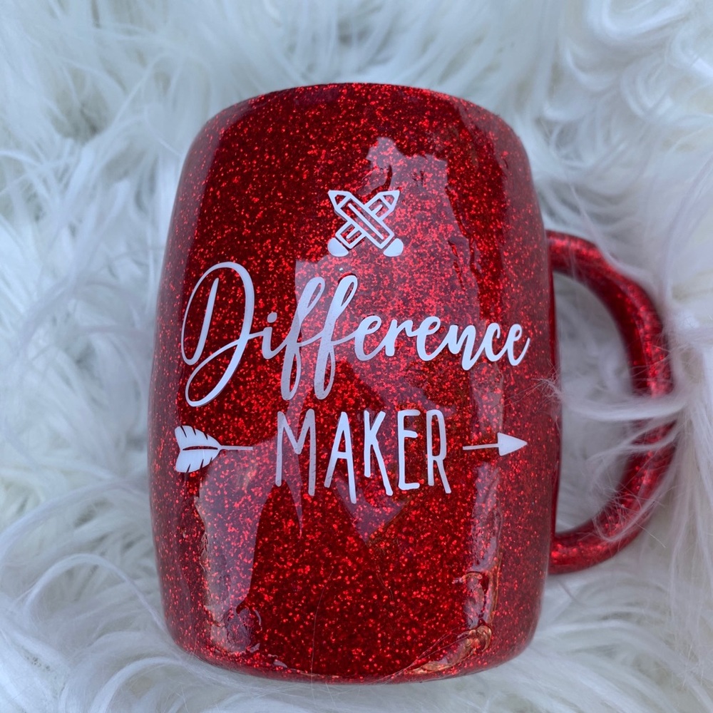Glitter epoxy tumbler coffee mug teacher gift